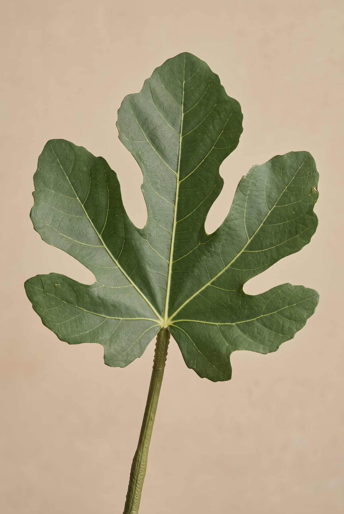 Detalle de una hoja lobulada de la higuera Ficara